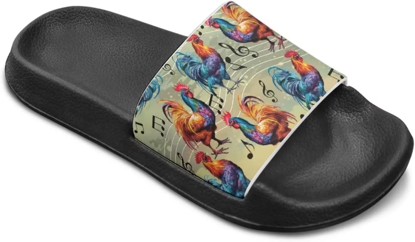 Howilath Chicken & Butterfly Slide Sandal for Kids Anti-Skid Beach Slippers Open Toe Quick Drying Sandal for Girls and Boys