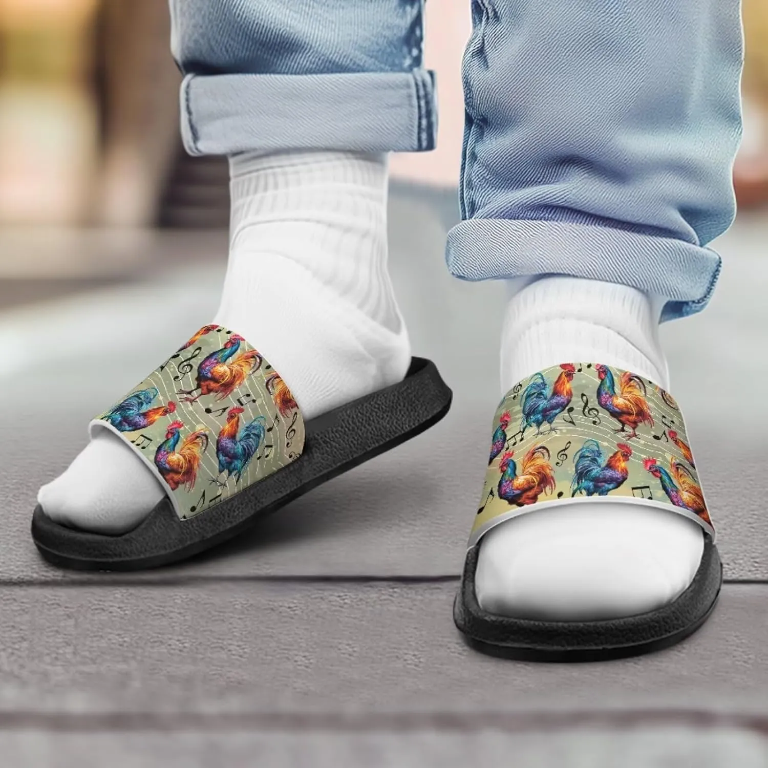 Howilath Chicken & Butterfly Slide Sandal for Kids Anti-Skid Beach Slippers Open Toe Quick Drying Sandal for Girls and Boys