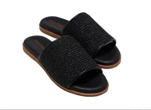 HUSH PUPPIES Paradise Weave Slide - Black