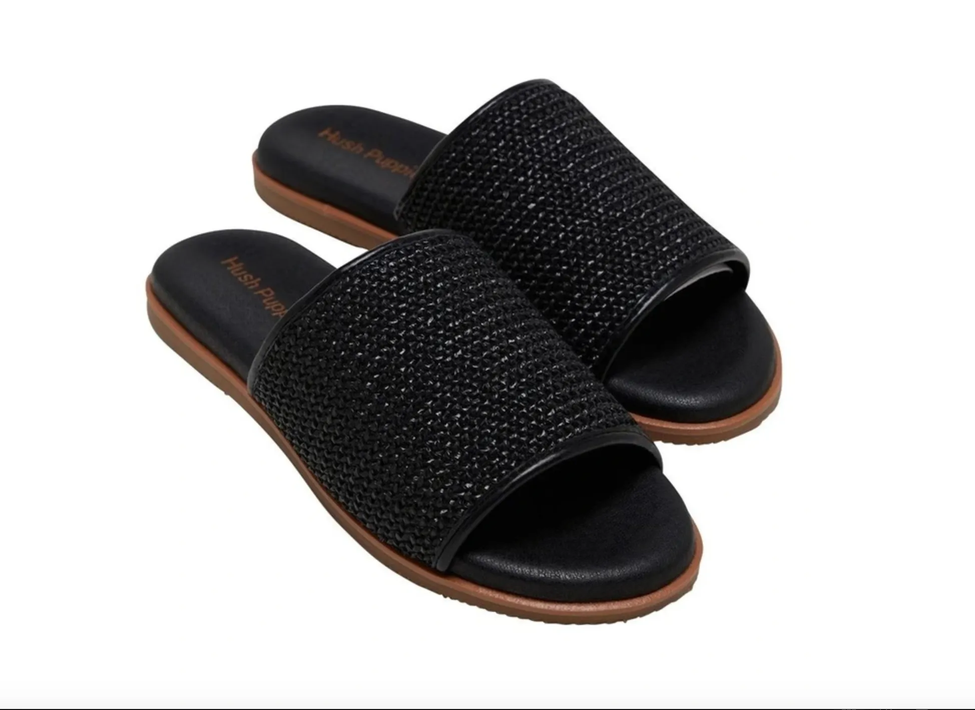 HUSH PUPPIES Paradise Weave Slide - Black