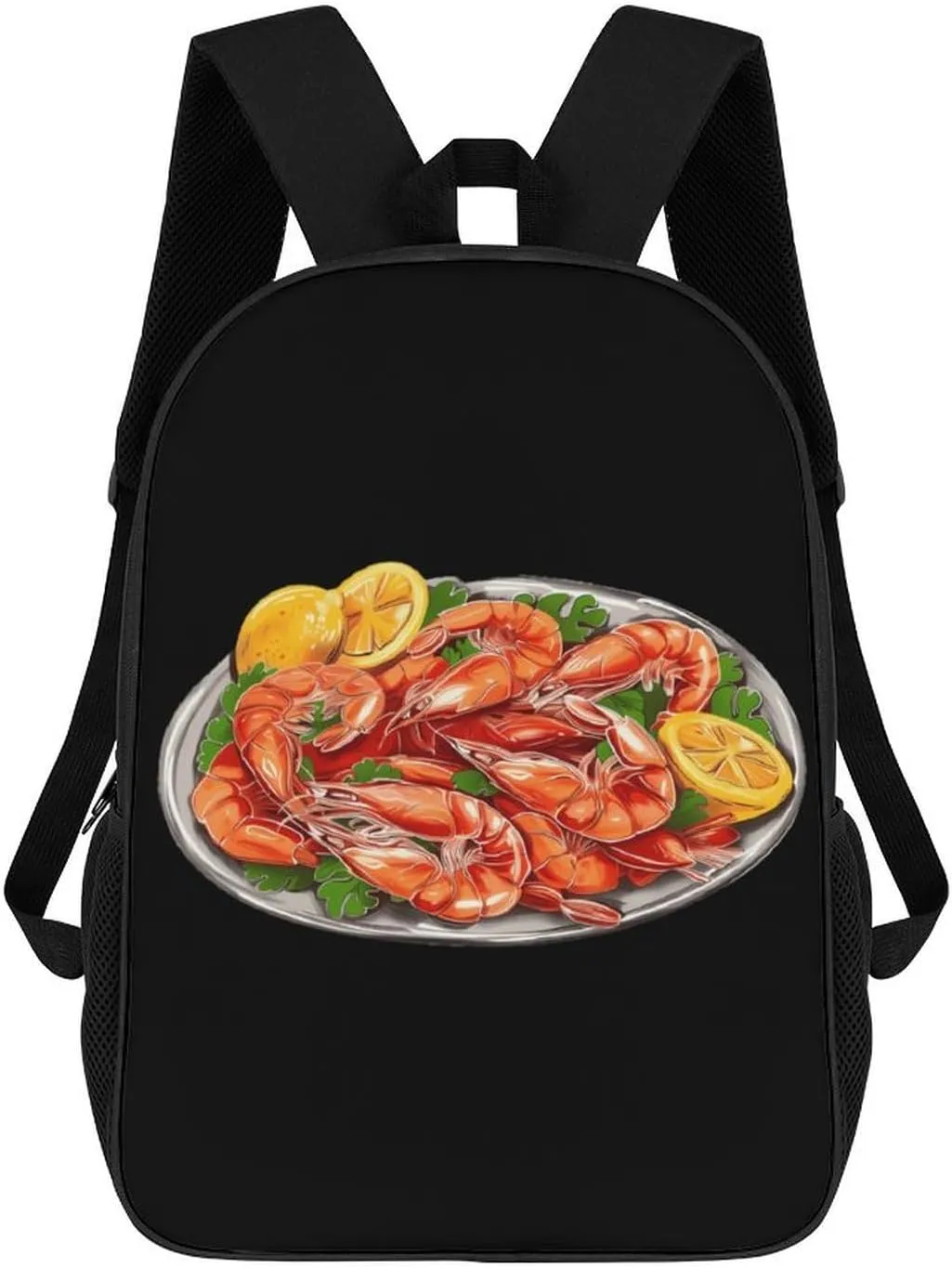 I Love Seafood Funny 17 Inch Backpack Multipurpose Shoulders Daypack Laptop Bag for Travel Hiking Camping 12.5 X 17 X 5.5 Inch