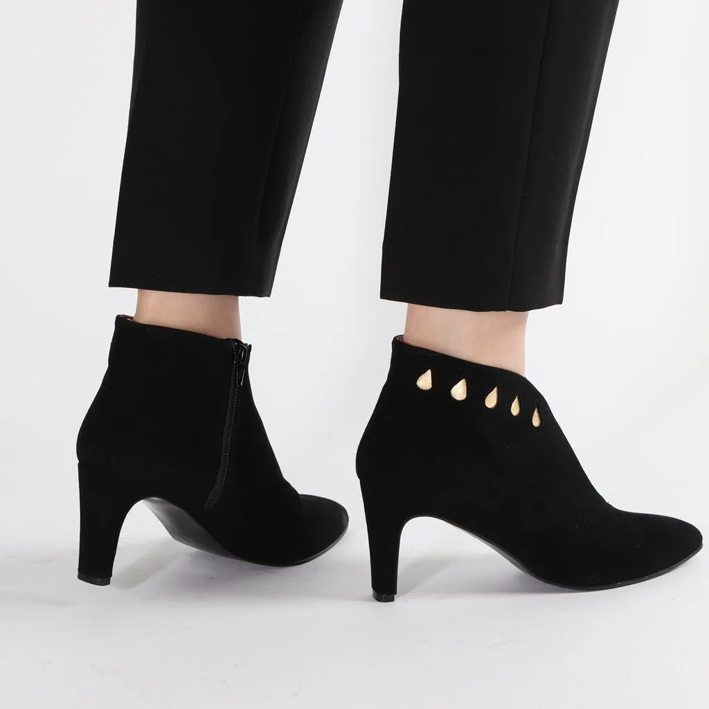 Iben Suede Black and Gold