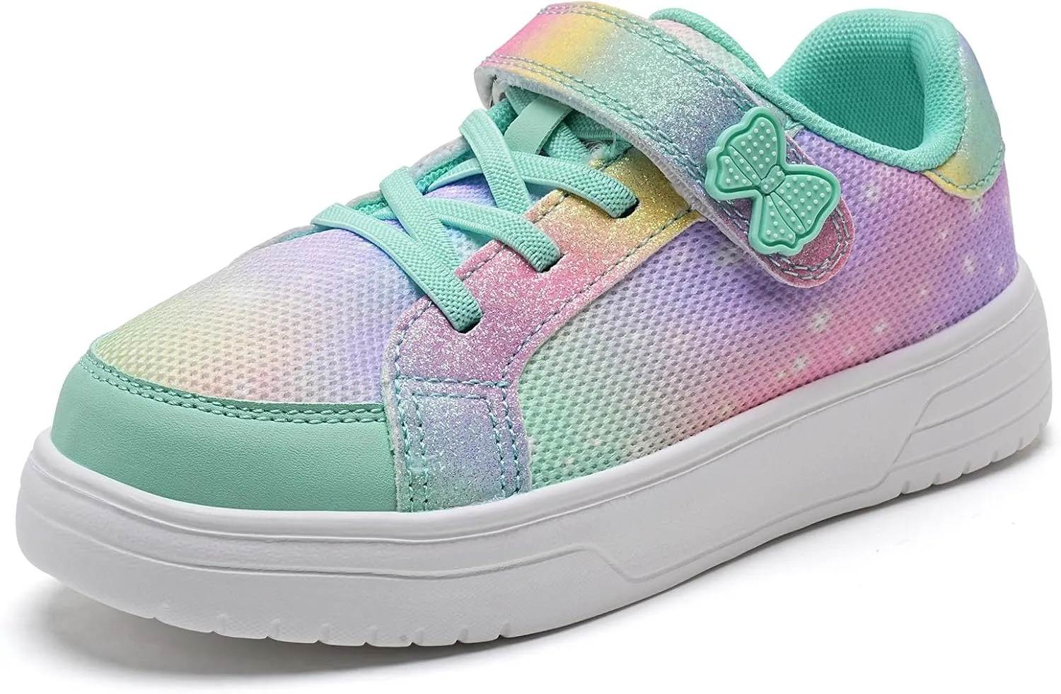 IceUnicorn Kids Girls Sneakers Lightweight Causal Walking Shoes Low Top Elastic Lace Sneaker with Hook and Loop(Toddler/Little Kid/Big Kid)