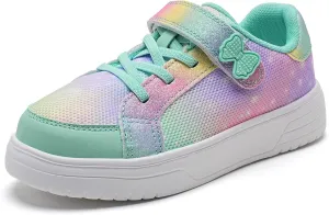 IceUnicorn Kids Girls Sneakers Lightweight Causal Walking Shoes Low Top Elastic Lace Sneaker with Hook and Loop(Toddler/Little Kid/Big Kid)
