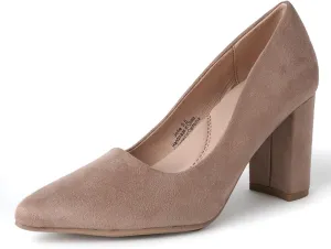 J. Adams Jolie Heels for Women - Closed Pointed Toe Mid Block Heel Classic Pumps