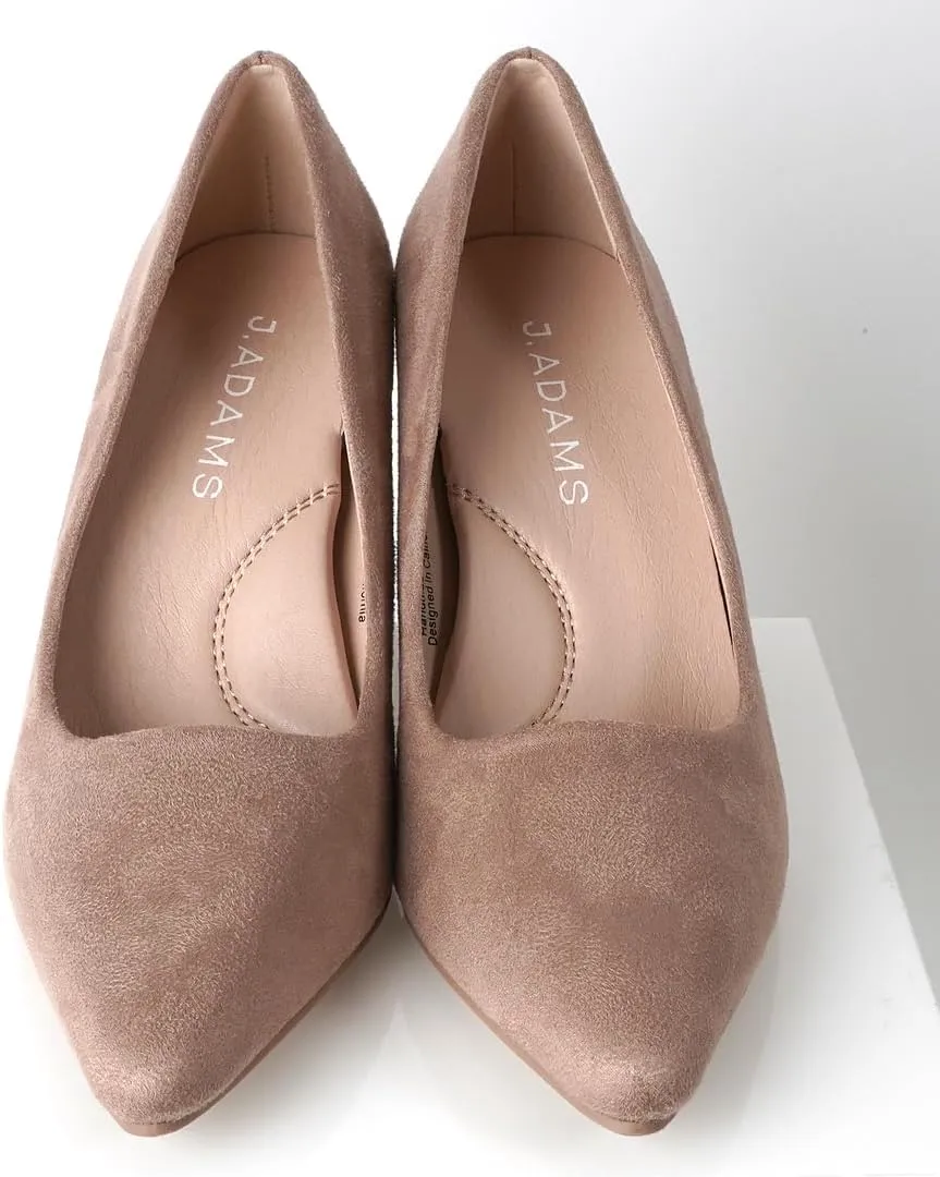 J. Adams Jolie Heels for Women - Closed Pointed Toe Mid Block Heel Classic Pumps