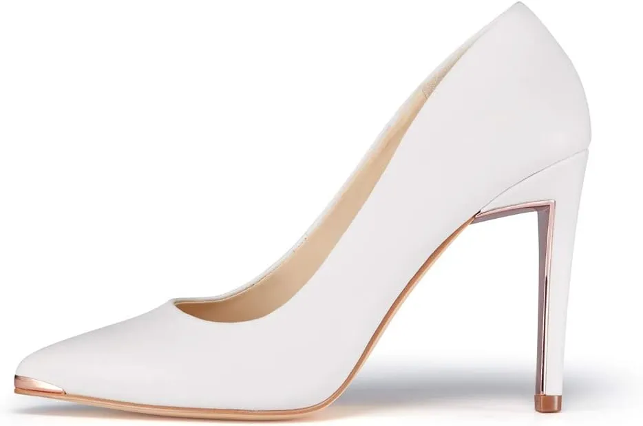 JENN ARDOR Womens Heels 4 Inch High Heels for Women Stiletto Pumps Closed Pointed Toe Office Lady Wedding Party Elegant Dress Heeded Shoes