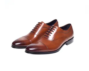 John White Tan Capped Oxford Shoes Guildhall