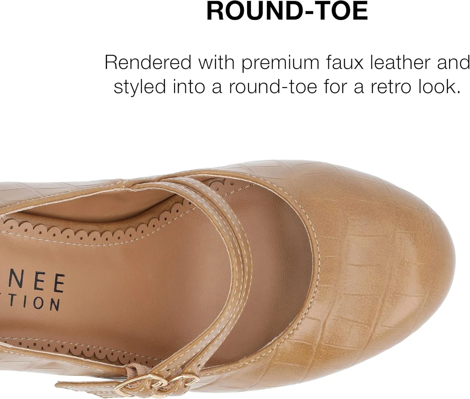 Journee Collection Womens Wendy Mary Jane Pumps Closed Round Toe Double Buckle Strap Chunky Block Heel
