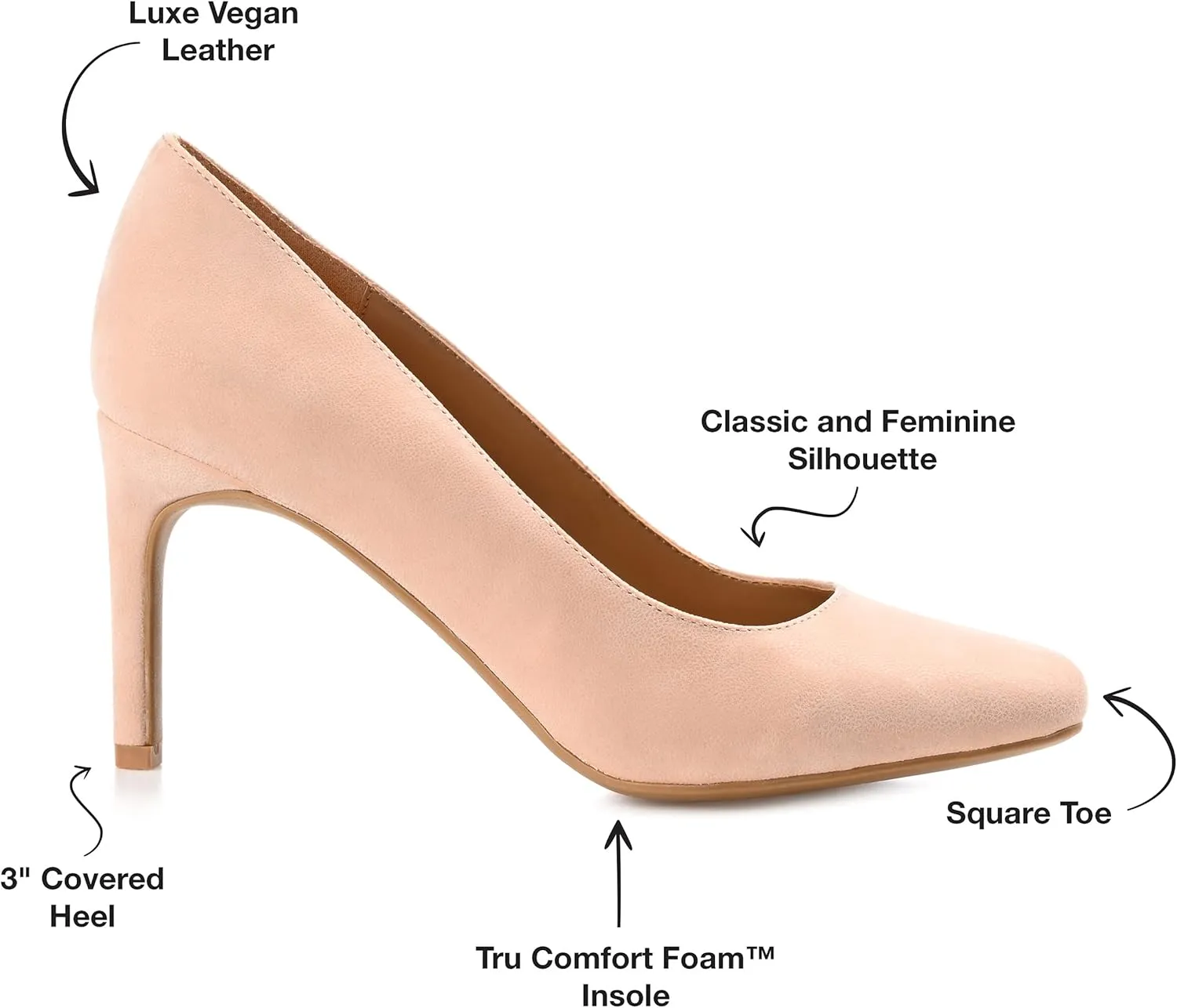Journee Womens Monalee Tru Comfort Foam Square Toe Mid Heel Pumps