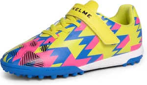 KELME Kids' Indoor Soccer Cleats, Breathable Mesh Turf Futsal Shoes, Turn-Lock, Boys Girls Football Baseball Softball Sneaker for Little/Big Kid