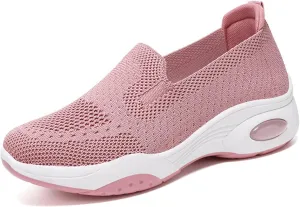 Kubbon Women's Orthopedic Sneakers Knit Lightweight Comfortable Breathable Nurse Shoes Slip-On Mesh Up Shoes Orthopedic Stretch Diabetic Casual Walking Wide Sneakers