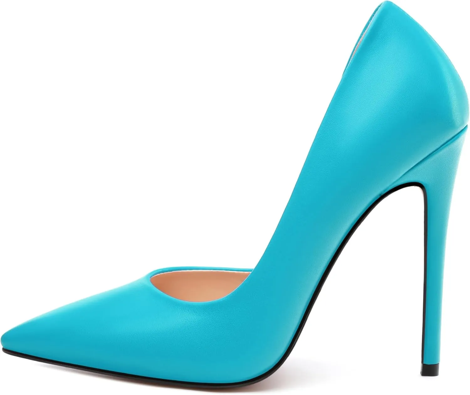 KUOARN Heels for Women High Stiletto Heels Closed Pointed Toe 4.7 Inch Pumps Fashion Sexy Wedding Evening Party Slip on Dress Shoes