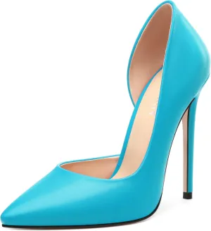 KUOARN Heels for Women High Stiletto Heels Closed Pointed Toe 4.7 Inch Pumps Fashion Sexy Wedding Evening Party Slip on Dress Shoes