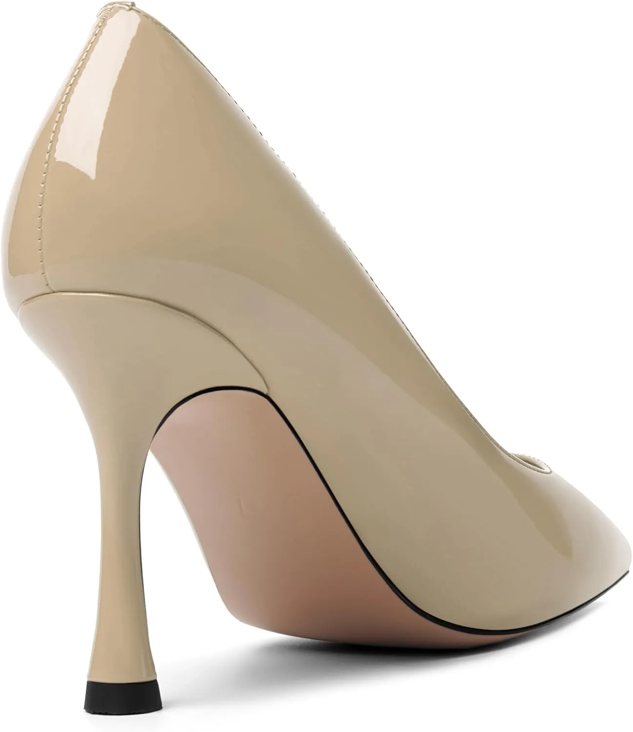 KUOARN Womens Dress Pointed Toe Dating Solid Shiny Patent Slip On Stiletto High Heel Pumps Shoes 3.3 Inch