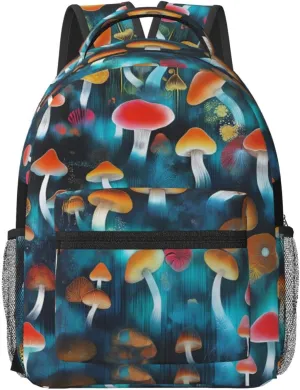 Large Capacity Anti-Theft Business Backpack Compatible with Witch Mystery Magic Mushroom Shoulder Bag for Women