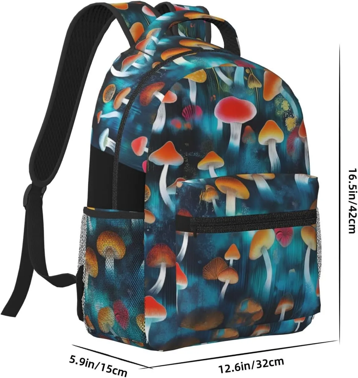 Large Capacity Anti-Theft Business Backpack Compatible with Witch Mystery Magic Mushroom Shoulder Bag for Women