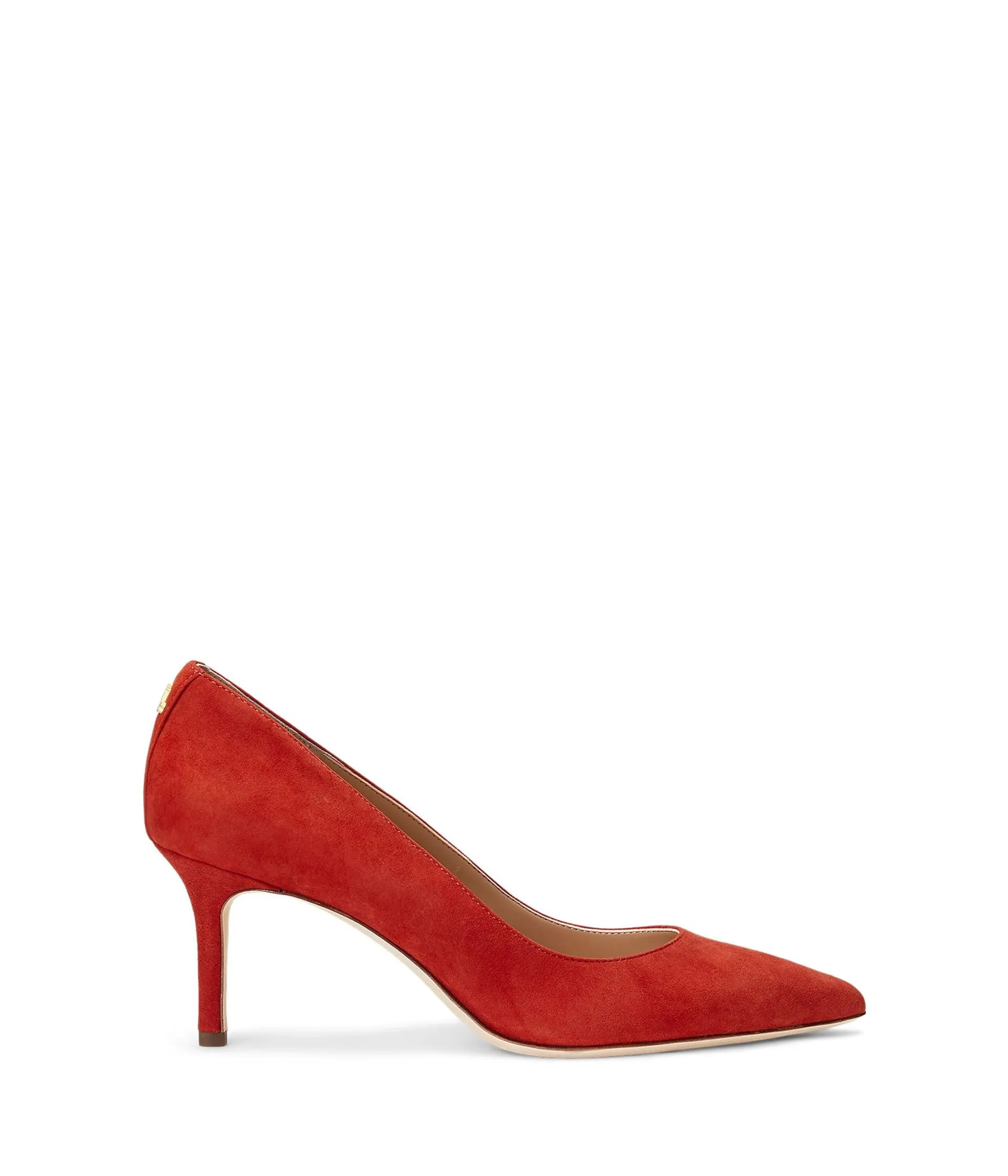 Lauren Ralph Lauren Lanette Pumps for Women - Breathable Synthetic Lining - Leather Upper - Rubber Outsole Womens Lanette Pump Alpaca Suede 10 B - Medium Red Sunstone 7.5 B - Medium