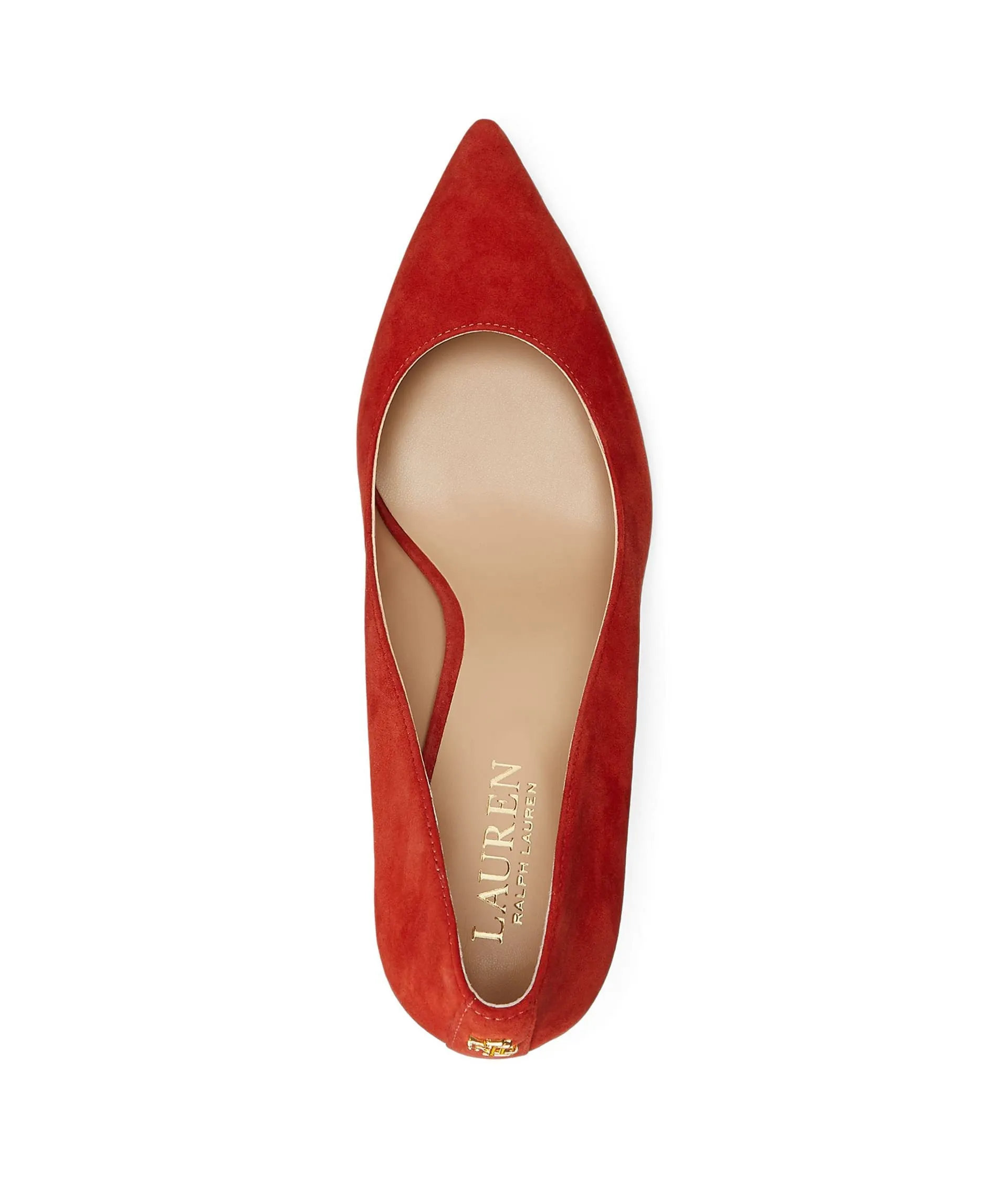 Lauren Ralph Lauren Lanette Pumps for Women - Breathable Synthetic Lining - Leather Upper - Rubber Outsole Womens Lanette Pump Alpaca Suede 10 B - Medium Red Sunstone 7.5 B - Medium