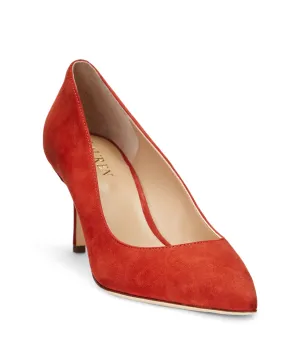 Lauren Ralph Lauren Lanette Pumps for Women - Breathable Synthetic Lining - Leather Upper - Rubber Outsole Womens Lanette Pump Alpaca Suede 10 B - Medium Red Sunstone 7.5 B - Medium