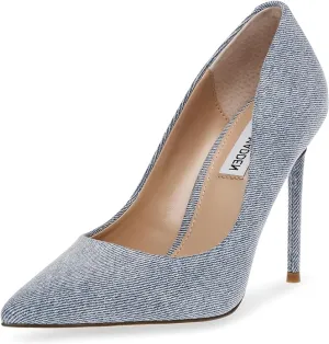 Light Stiletto Tailored selection Vala Denim Pointed Low-cost deal High Madden Pumps Toe Heeled Fashion Steve