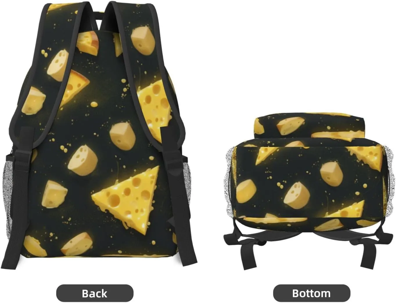 Lightweight and Large Capacity Backpack for Womens Work Travel Shopping, Laptop Backpack Compatible with Yellow Cheese Pattern Texture