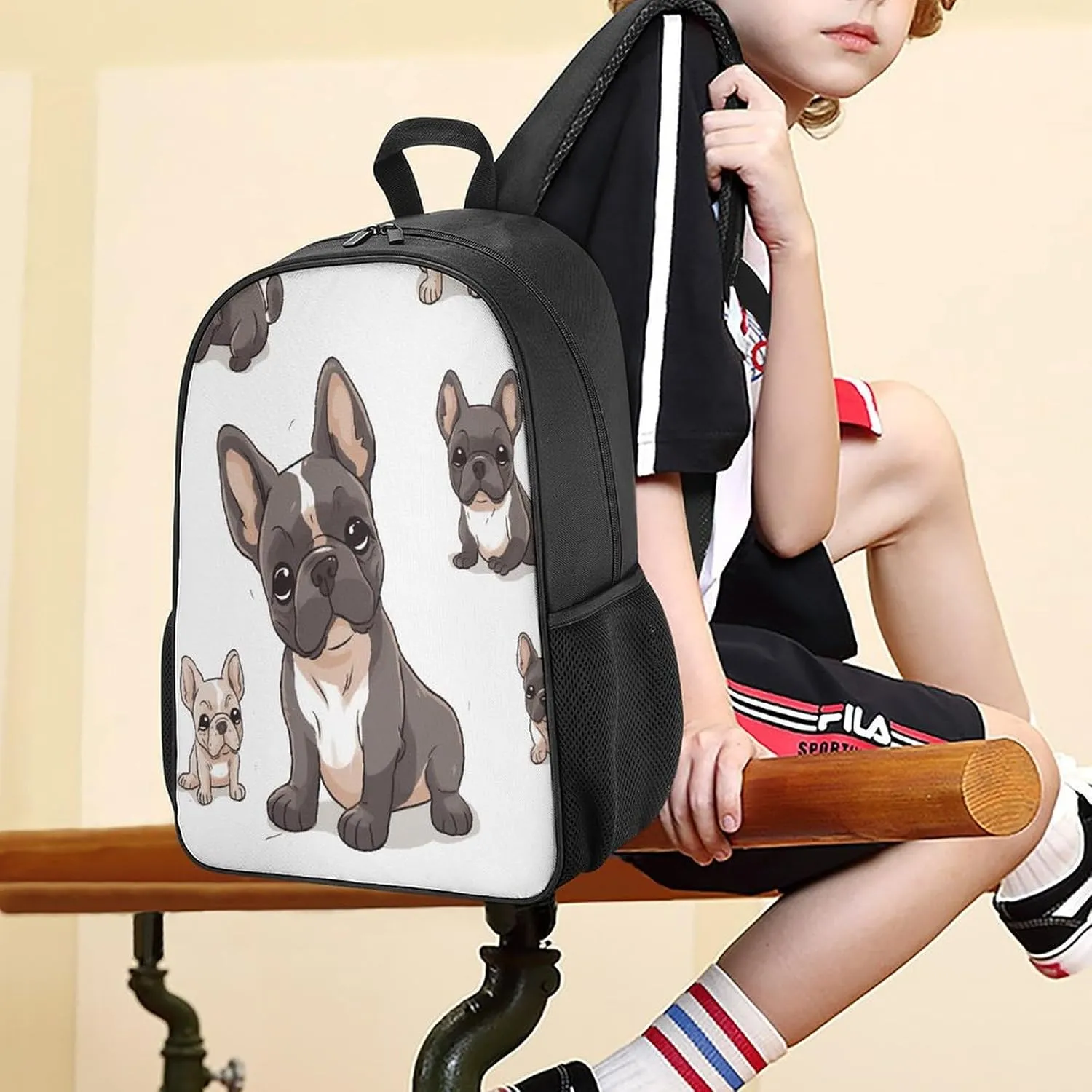 Lightweight Backpacks Cute Travel Bag Durable French Bulldog Printing Small Travel Backpack For Women & Men