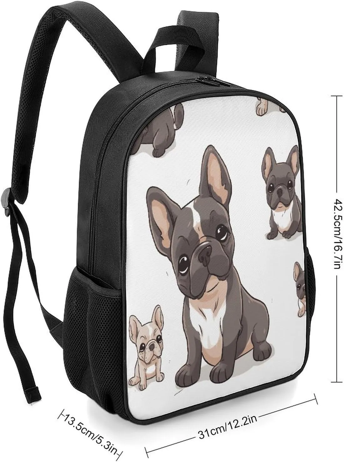 Lightweight Backpacks Cute Travel Bag Durable French Bulldog Printing Small Travel Backpack For Women & Men