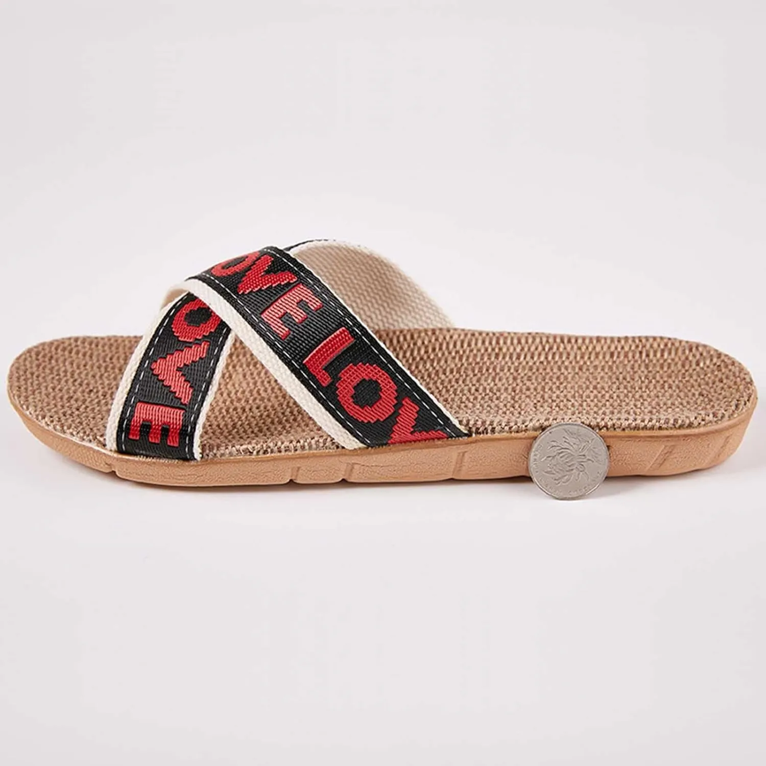 Linen Slippers Slippers For Fashion Ladies Women Breathable Bohemia Beach Slip On Shoes Casual Sandals