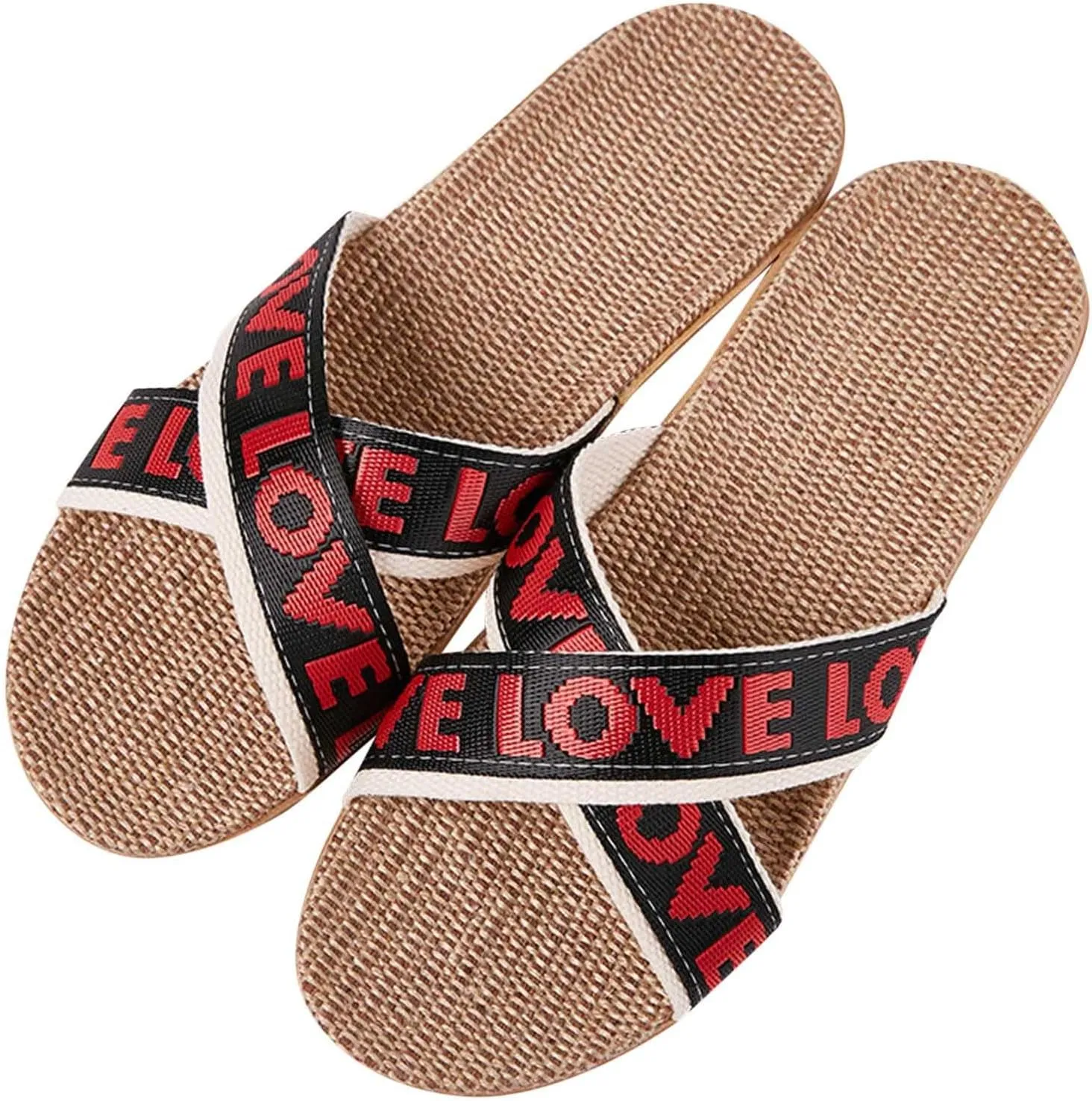Linen Slippers Slippers For Fashion Ladies Women Breathable Bohemia Beach Slip On Shoes Casual Sandals