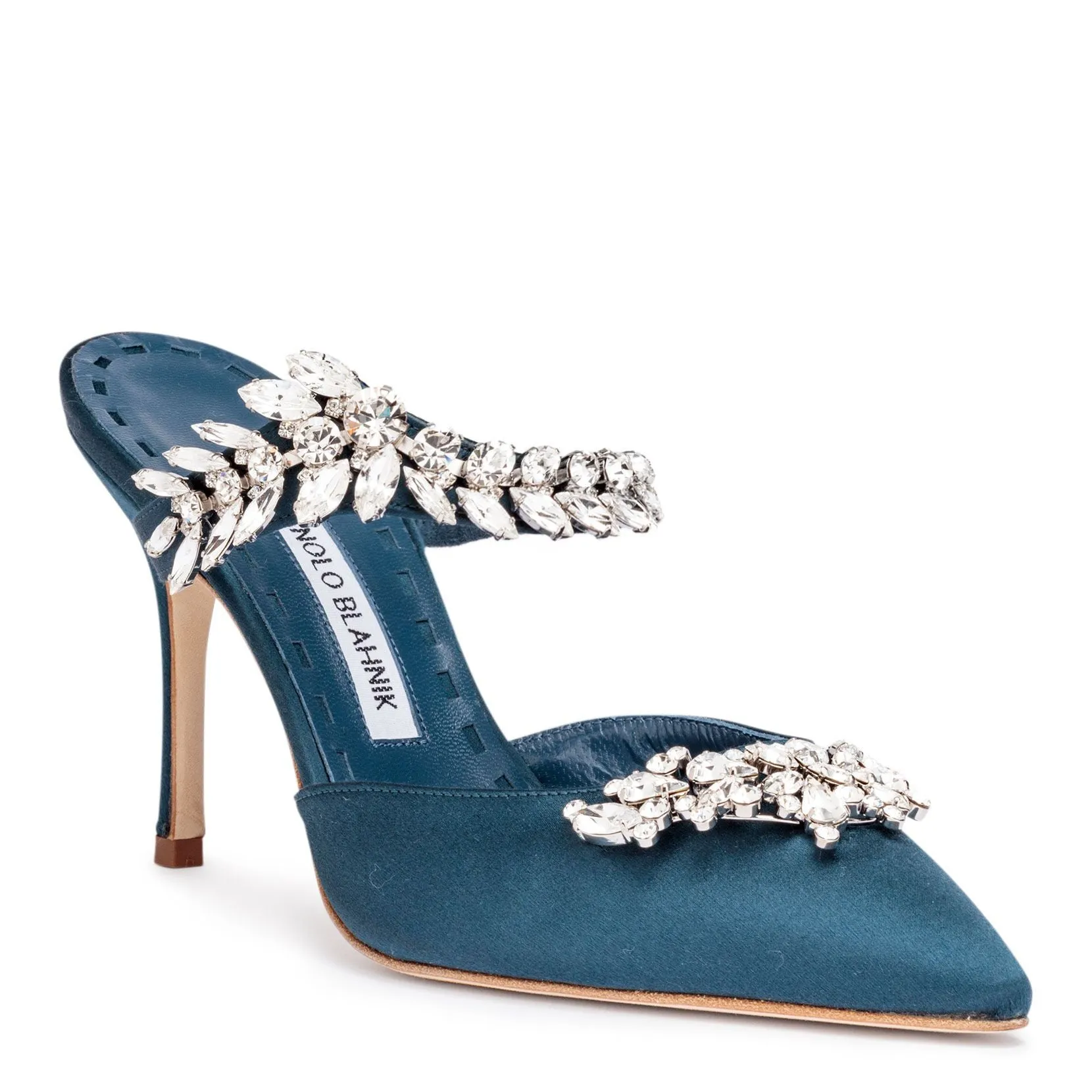Lurum 90 teal satin pumps