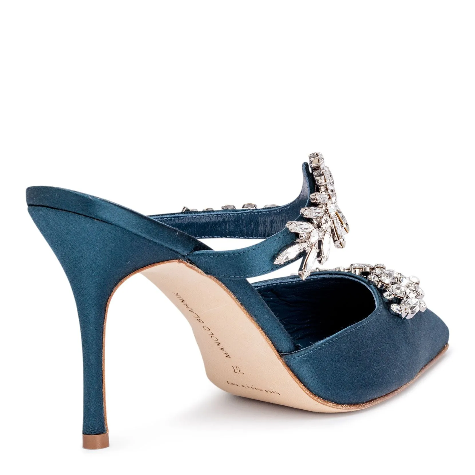Lurum 90 teal satin pumps