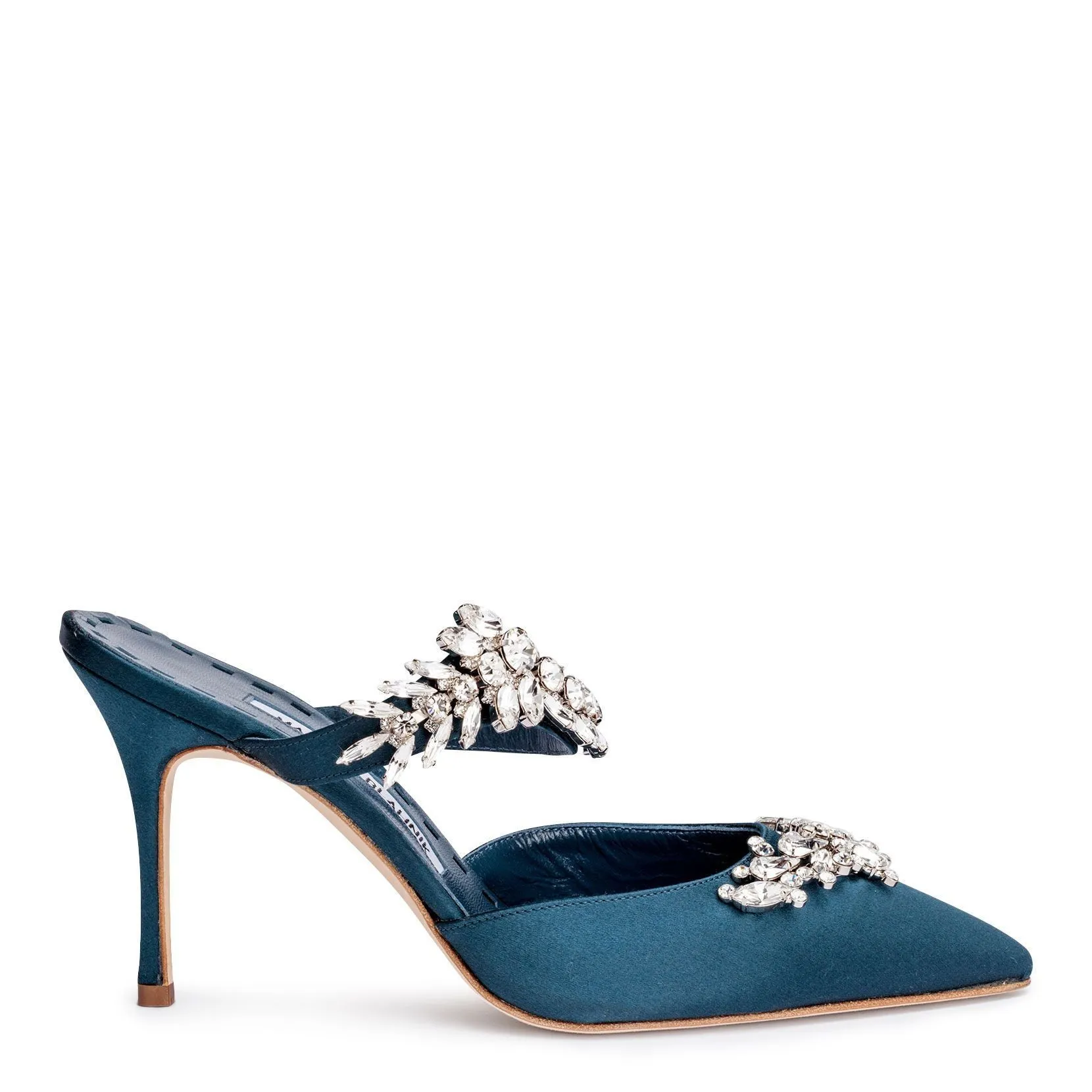 Lurum 90 teal satin pumps