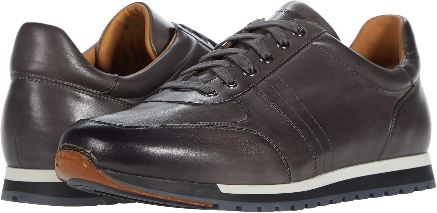 Magnanni Ibiza - Sneakers for Men - Smooth Leather Lining - Cushioned Leather-Covered Footbed - Lace-up Sneaker Grey 7 M