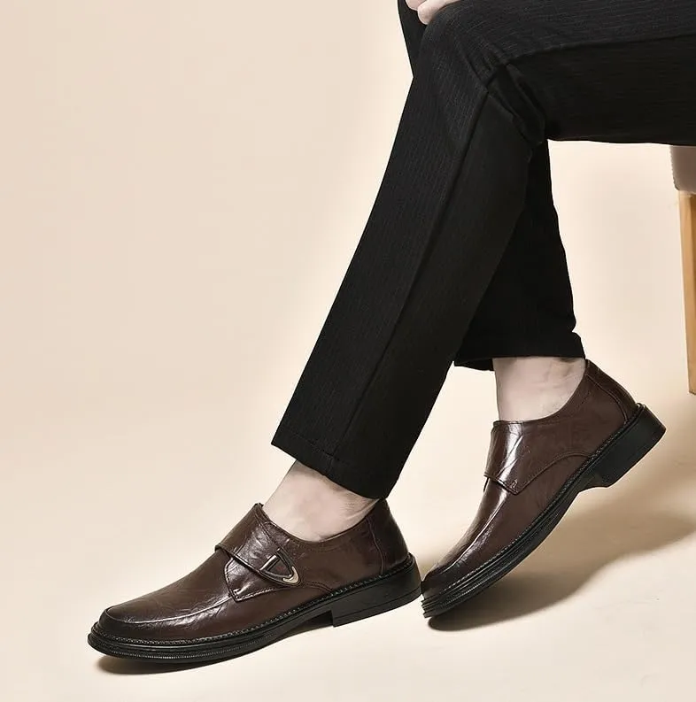 Men's Dress Shoes Classic Retro Comfortable Business Leather Oxford Shoes Non-Slip Softsole Walking Derby Shoes for Men(Brown,7.5)