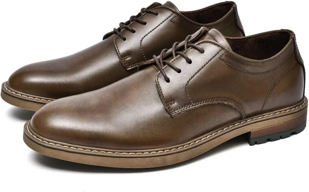 Mens Dress Shoes, Lace Up Plain Toe Leather Oxford