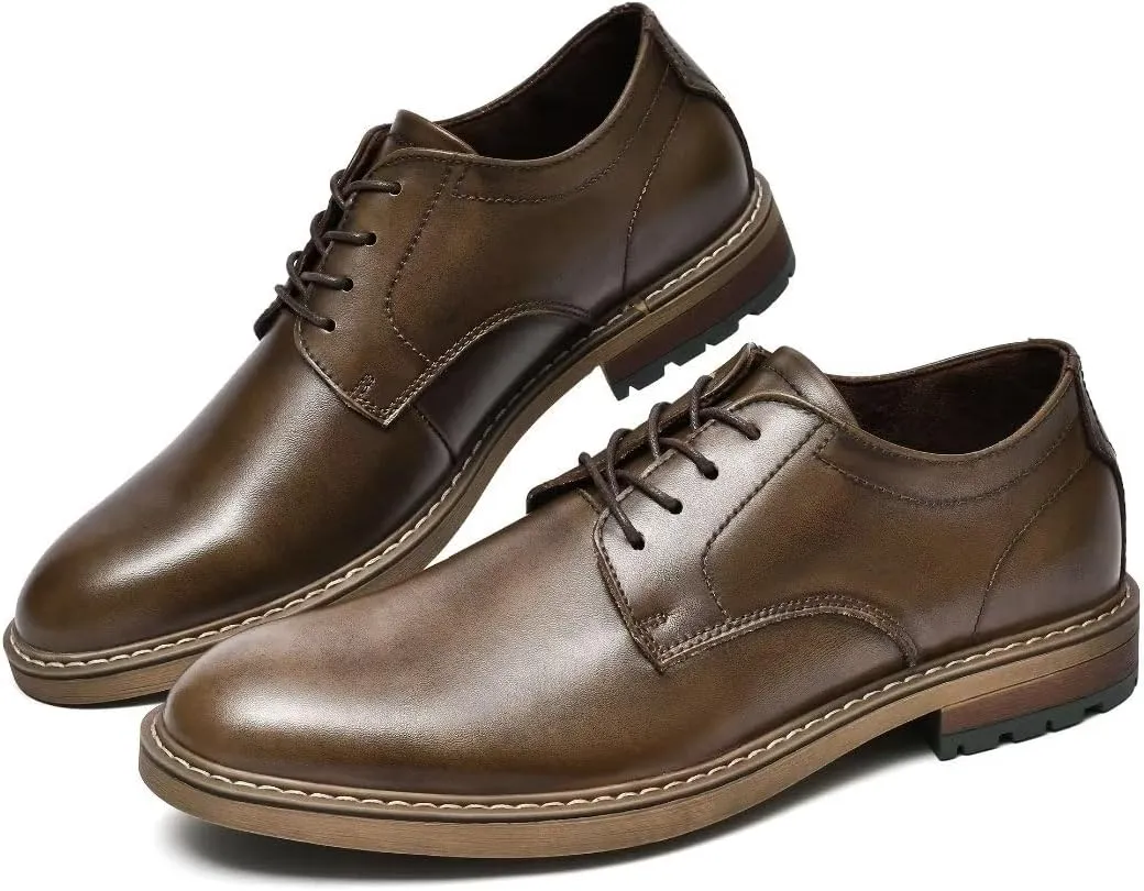 Mens Dress Shoes, Lace Up Plain Toe Leather Oxford
