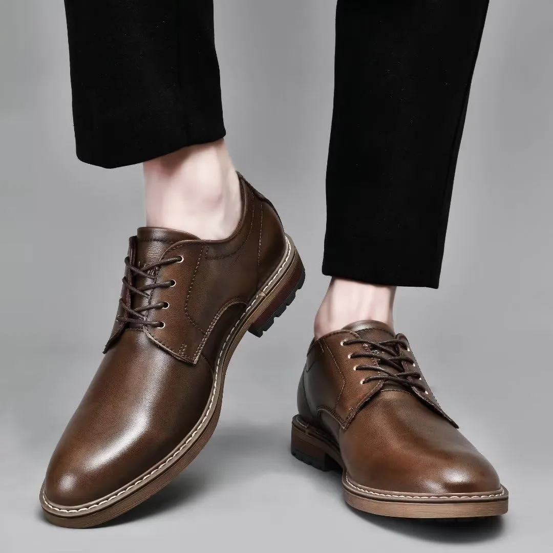 Mens Dress Shoes, Lace Up Plain Toe Leather Oxford