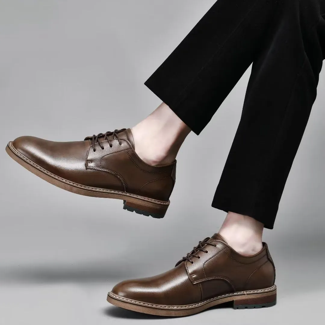 Mens Dress Shoes, Lace Up Plain Toe Leather Oxford