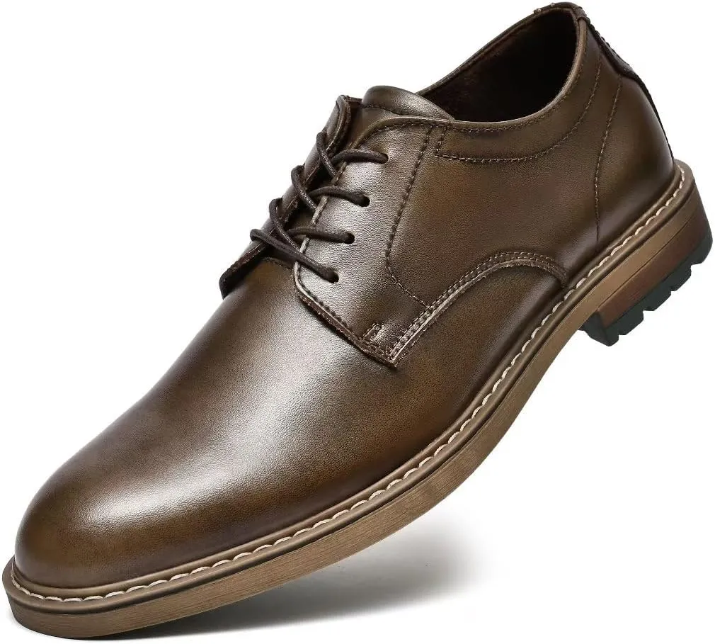 Mens Dress Shoes, Lace Up Plain Toe Leather Oxford