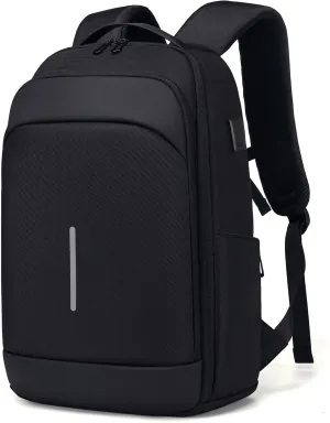 Mens Laptop Backpack for Work, 15.6 Inch Business Computer Backpack with USB Port, Waterproof Slim Daypacks College Travel Backpack Laptop Bag for Men Women, Black