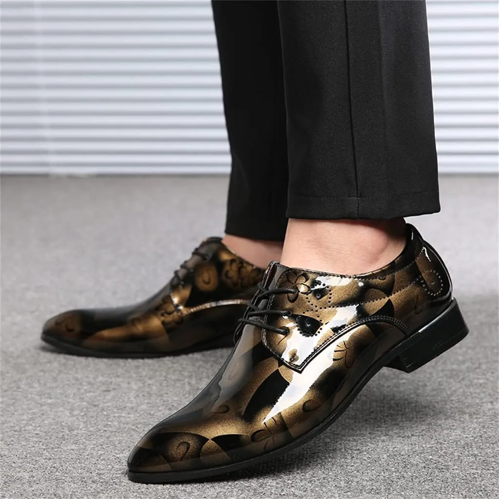 Men's Prince Classic Modern Formal Oxfords Wingtip Lace Up Dress Shoes Business Lace-up Plain Toe Leather Brogue