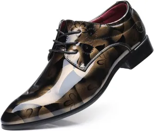 Men's Prince Classic Modern Formal Oxfords Wingtip Lace Up Dress Shoes Business Lace-up Plain Toe Leather Brogue