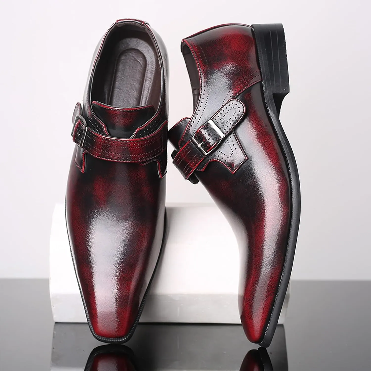 Men's Slip-On Leather New Oxford Shoes Leather Formal Business Oxford Shoes Business Casual Formal Shoes Office Work Low Top Dress Shoes