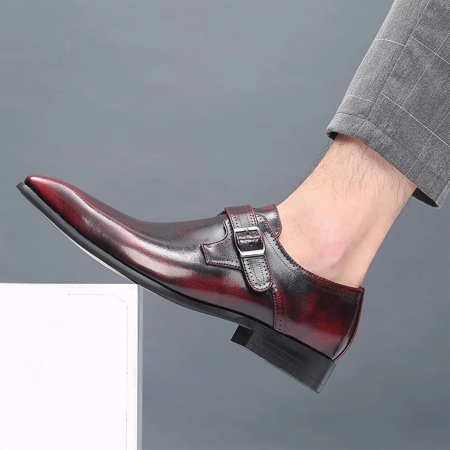 Men's Slip-On Leather New Oxford Shoes Leather Formal Business Oxford Shoes Business Casual Formal Shoes Office Work Low Top Dress Shoes
