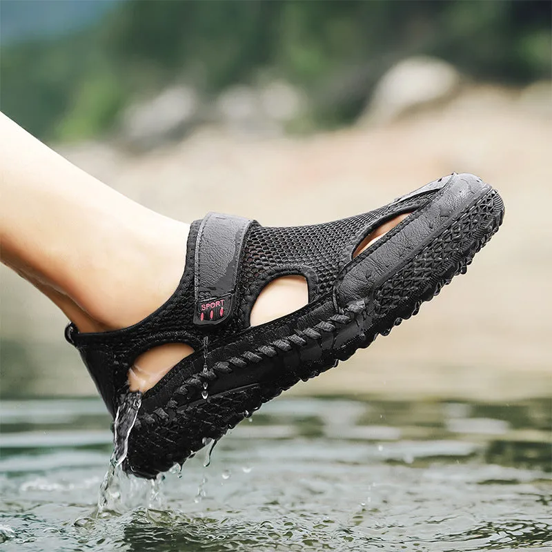 Men's Toe-Cap Breathable Hollow Mesh Water Shoe