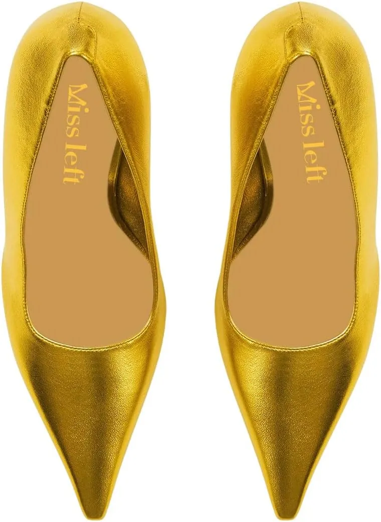 miss left Women Classy Pointed Closed Toe High Heel Pumps Slip On Wedge Heels Shoes for Ladies Party Event Dress Size 4-16 US