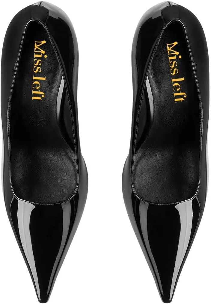 miss left Women Classy Pointed Closed Toe High Heel Pumps Slip On Wedge Heels Shoes for Ladies Party Event Dress Size 4-16 US