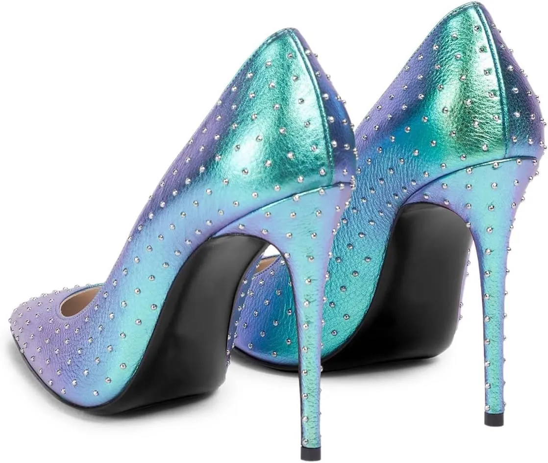 miss left Women Trendy Fashion Closed Pointed Toe Sky High Heel Pumps Slip On Stiletto Heels Shoes for Daily Casually Wear Size 4-16 US