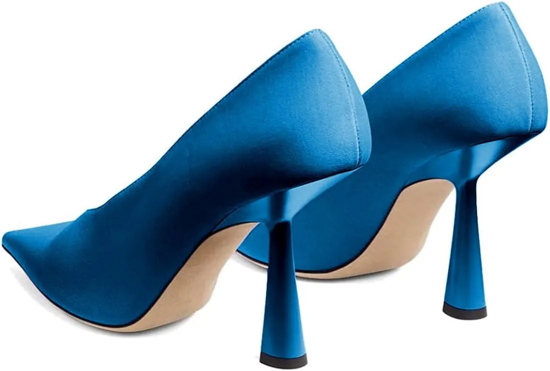 miss left Women's Classic V-Cut Closed Pointed Toe Pumps Slip On High Heel Elegant Daily Office Evening Dress Shoes Size 4-16 US